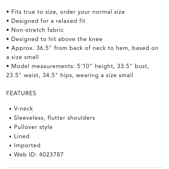 NWT Vince Camuto Flutter Shoulder Crinkle Twill Dress - Picture 3 of 5